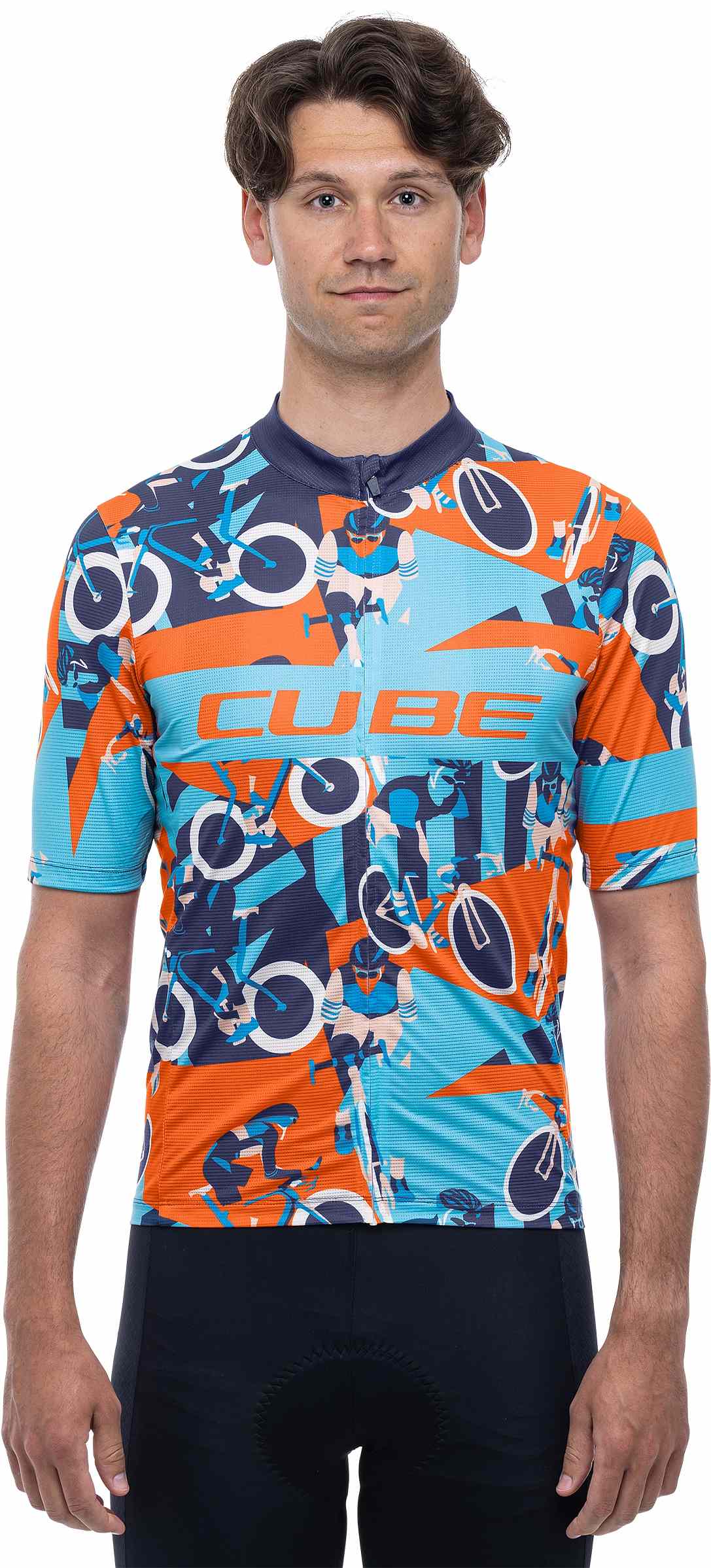 CUBE BLACKLINE JERSEY CMPT S/S BLUE/ORANGE