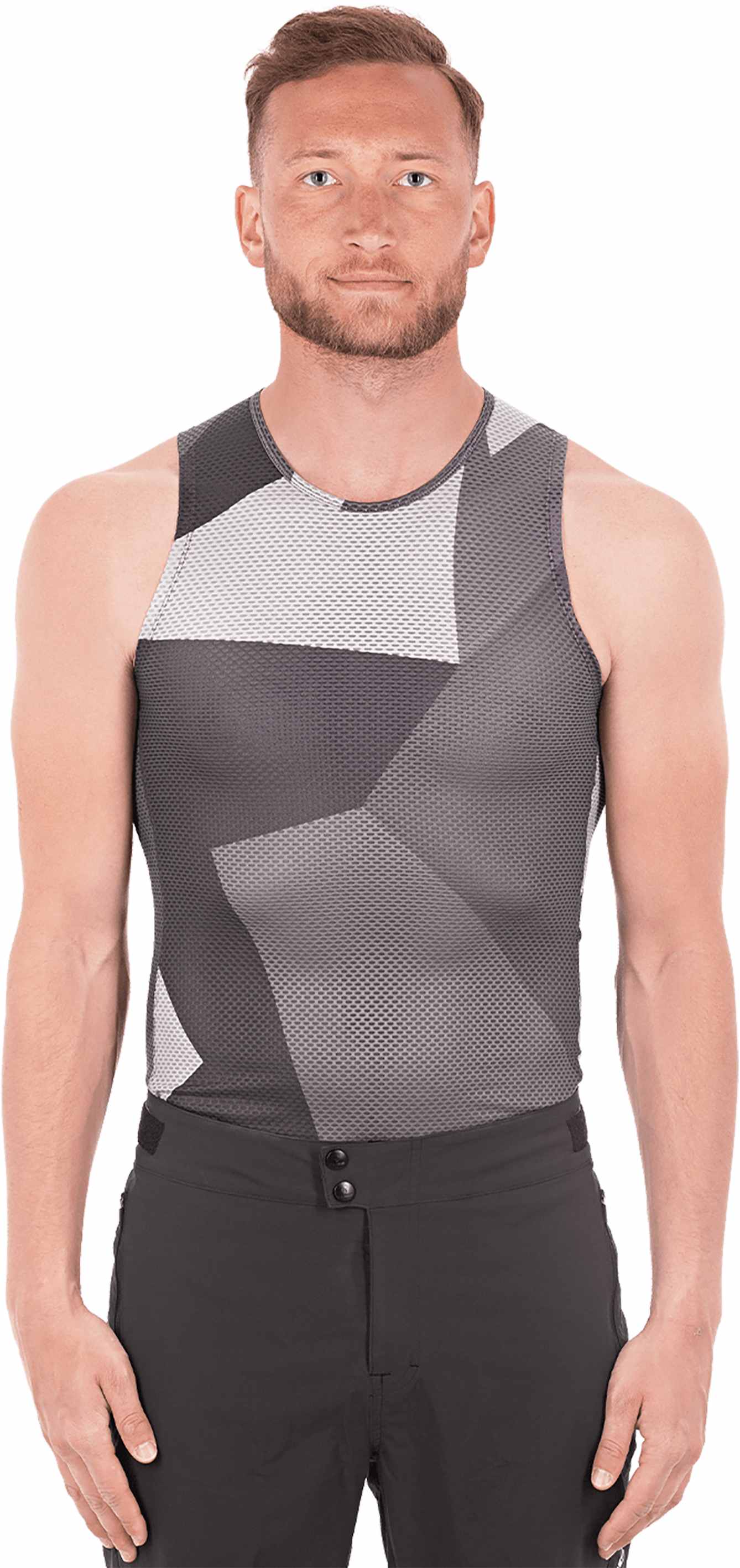 CUBE Baselayer Shirt Mesh Sleeveless Gry Camo