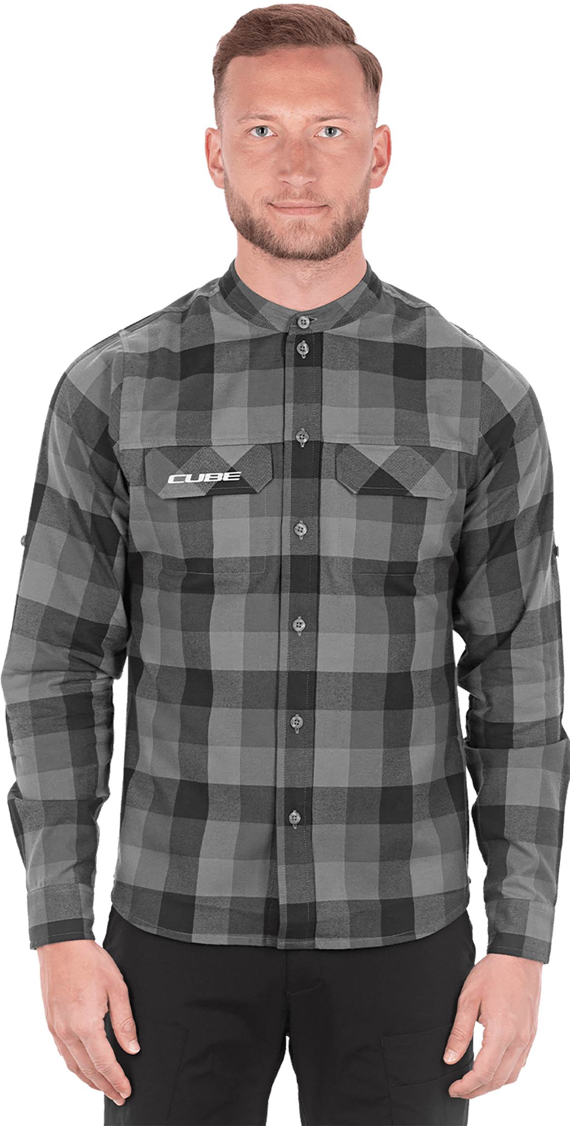 CUBE Work Shirt L/S Grey Check