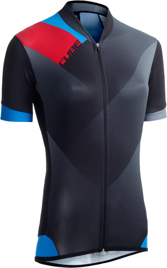 CUBE Ws Black Zero Jersey S/S Black/Flashred/Blue