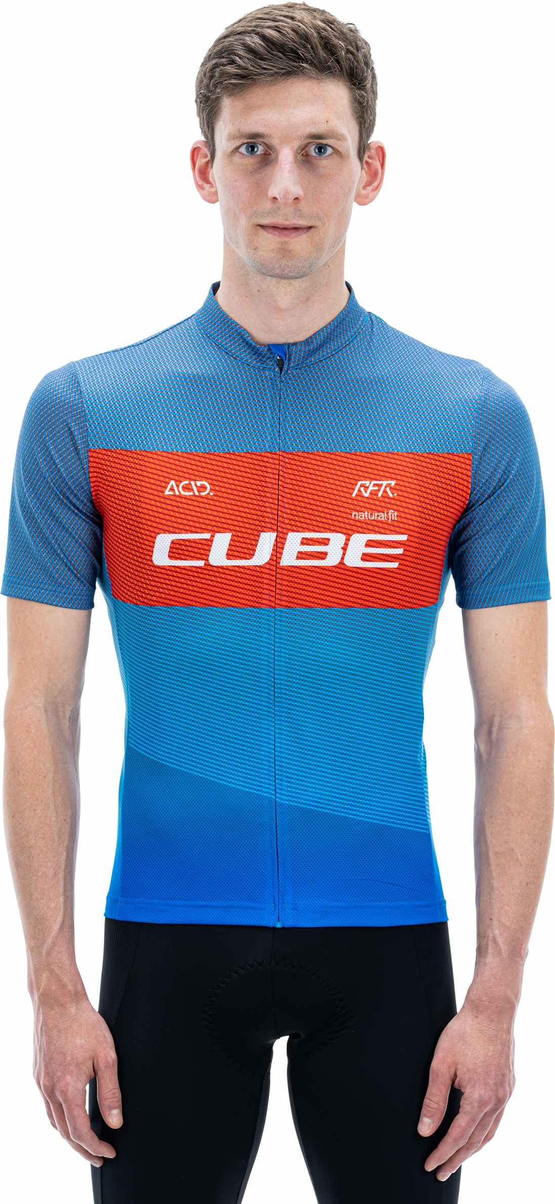 CUBE Teamline Jersey Cmpt S/S Blue/Red/Grey