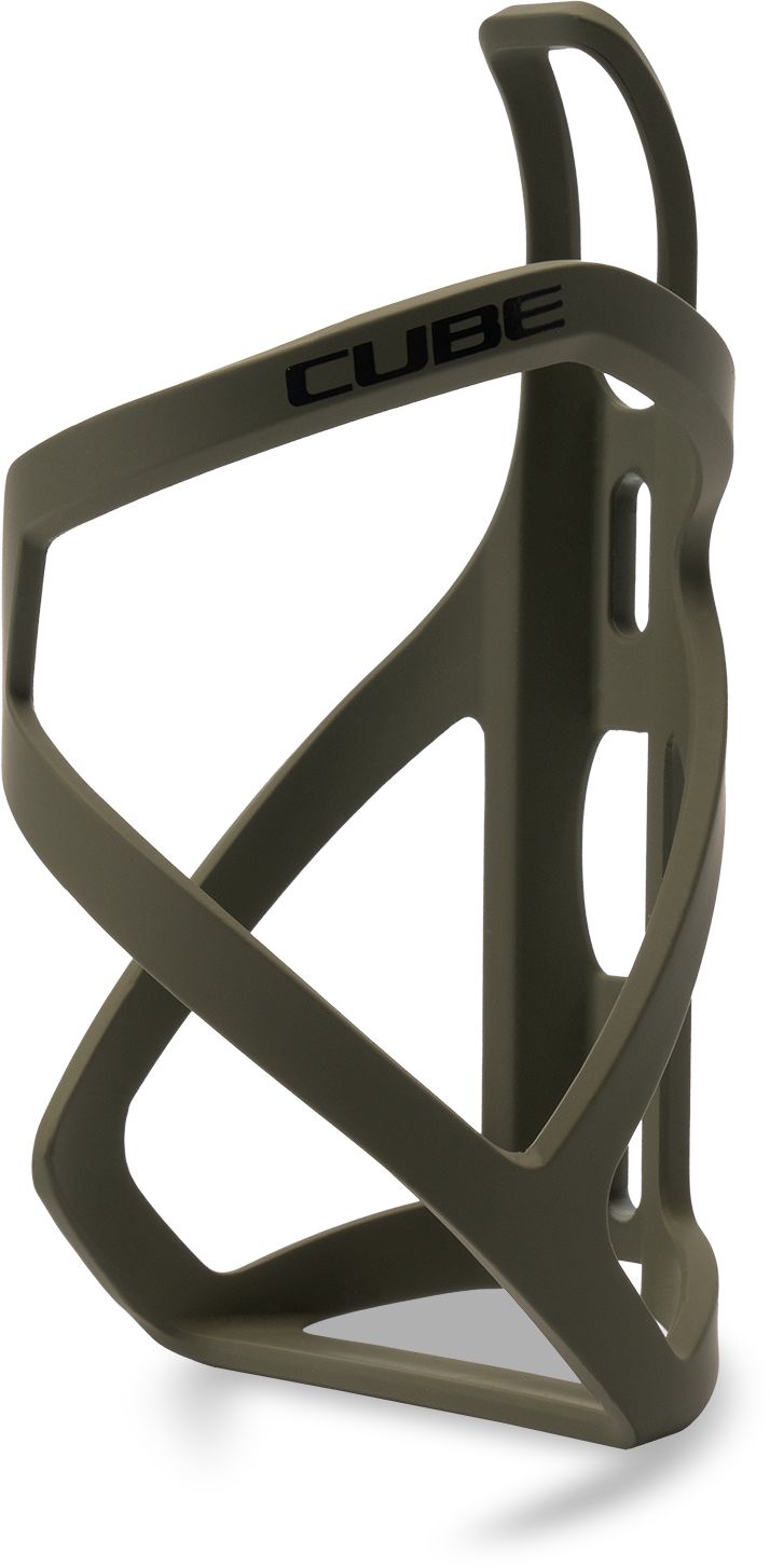 CUBE BOTTLE CAGE HPP LEFT-HAND SIDECAGE MATT DUSTYOLIVE/GLOSSY BLACK