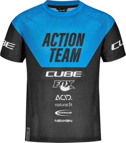 CUBE Junior Jersey S/S X Actionteam Black/Blue