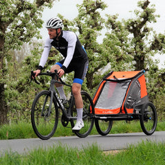 CUBE fiets met fietskar of fiets aanhanger