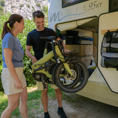 CUBE elektrische vouwfiets in een camper 