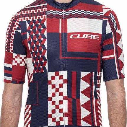 CUBE BLACKLINE JERSEY CMPT S/S BLUE/RED/BEIGE