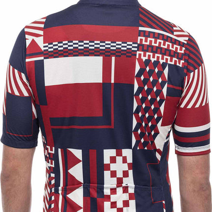 CUBE BLACKLINE JERSEY CMPT S/S BLUE/RED/BEIGE