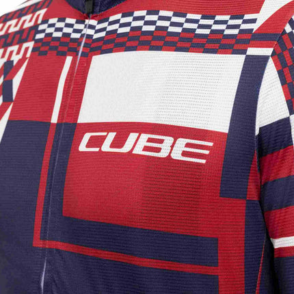 CUBE BLACKLINE JERSEY CMPT S/S BLUE/RED/BEIGE