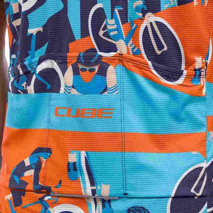CUBE BLACKLINE JERSEY CMPT S/S BLUE/ORANGE