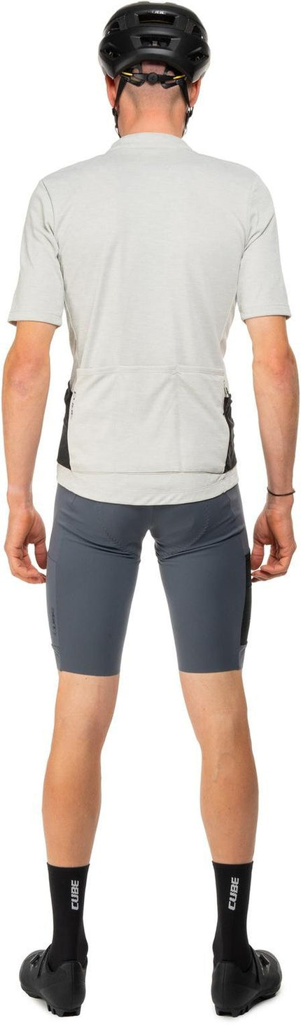 CUBE GRAVEL JERSEY FULL ZIP CARGO S/S LIGHT GREY