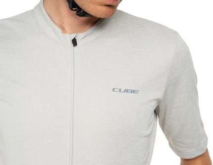 CUBE GRAVEL JERSEY FULL ZIP CARGO S/S LIGHT GREY