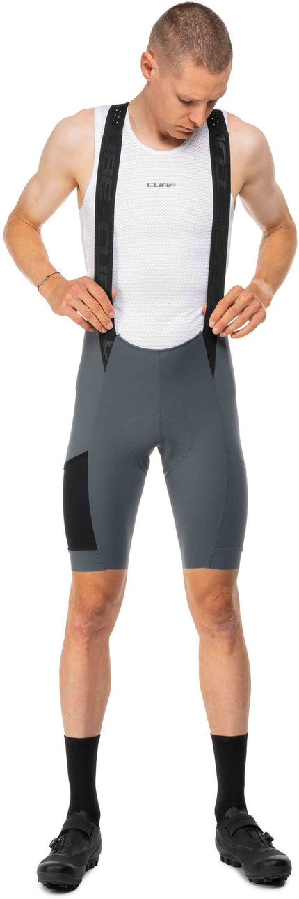 CUBE GRAVEL BIB SHORT CARGO DARK BLUE