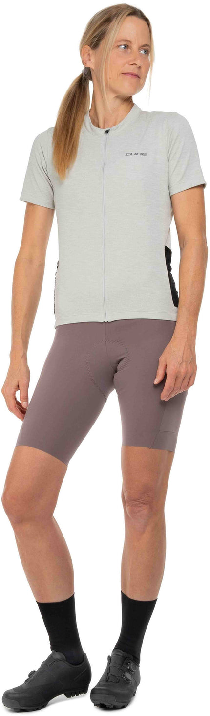 CUBE GRAVEL WS JERSEY FULL ZIP CARGO S/S LIGHT GREY