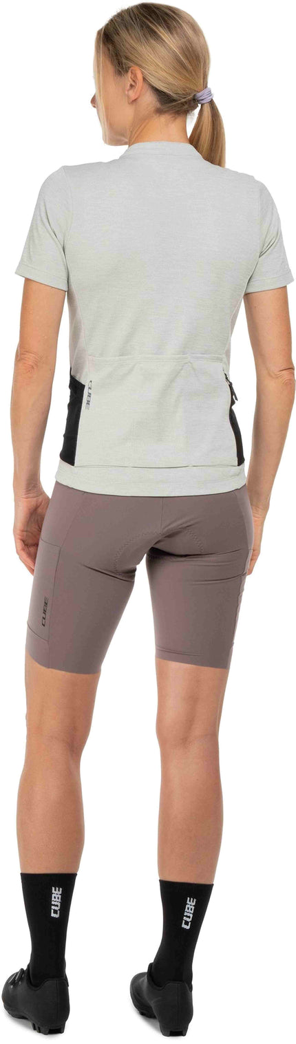 CUBE GRAVEL WS JERSEY FULL ZIP CARGO S/S LIGHT GREY