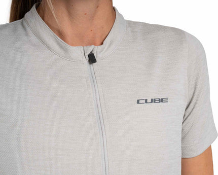 CUBE GRAVEL WS JERSEY FULL ZIP CARGO S/S LIGHT GREY