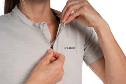 CUBE GRAVEL WS JERSEY FULL ZIP CARGO S/S LIGHT GREY
