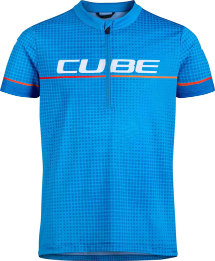 CUBE ROAD/XC JERSEY HALF ZIP ROOKIE S/S BLUE
