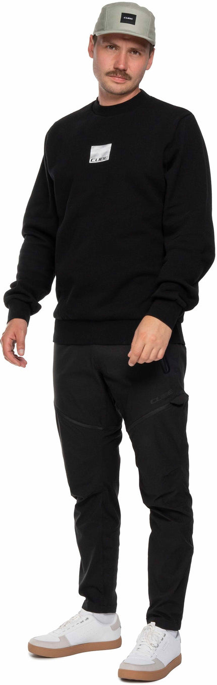 CUBE ORGANIC SWEATER GRID BLACK