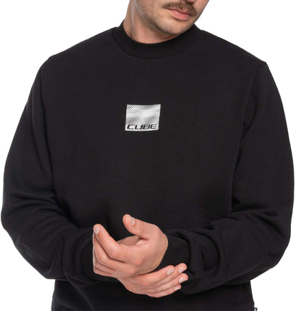 CUBE ORGANIC SWEATER GRID BLACK