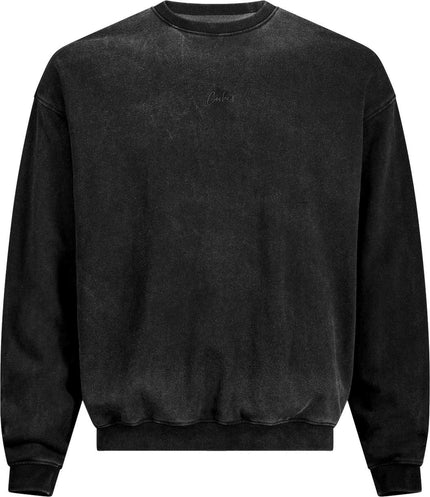 CUBE ORGANIC SWEATER SCRIPT GTY FIT WASHED GREY