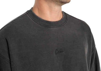 CUBE ORGANIC SWEATER SCRIPT GTY FIT WASHED GREY