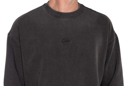 CUBE ORGANIC SWEATER SCRIPT GTY FIT WASHED GREY