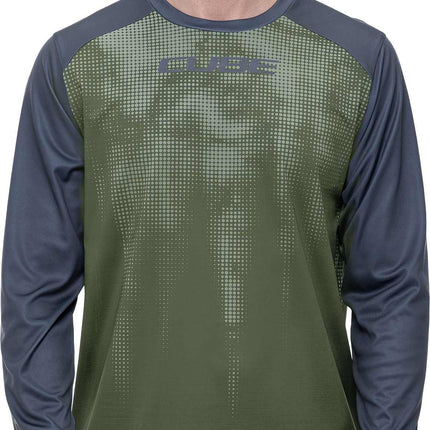 Cube Atx Round Neck Jersey Tm L/S Olive/Grey