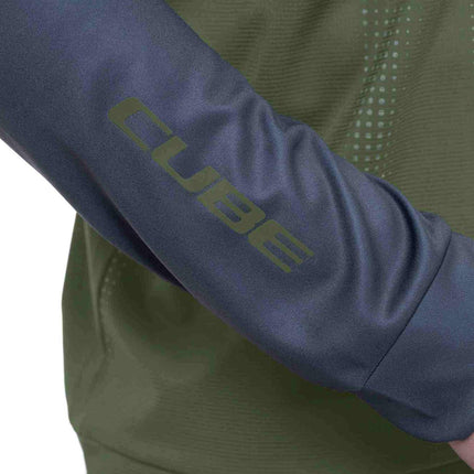 Cube Atx Round Neck Jersey Tm L/S Olive/Grey