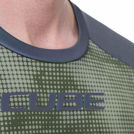 Cube Atx Round Neck Jersey Tm L/S Olive/Grey