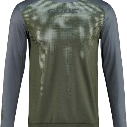 Cube Atx Round Neck Jersey Tm L/S Olive/Grey
