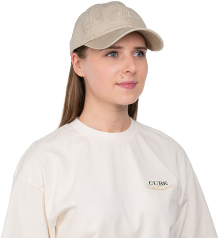 CUBE CAP 6 PANEL WASHED BEIGE