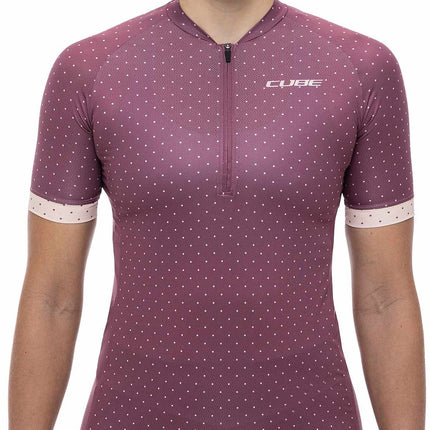 Cube Atx WS Jersey Half Zip Cmpt S/S Berry