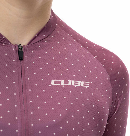 Cube Atx WS Jersey Half Zip Cmpt S/S Berry