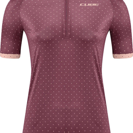 Cube Atx WS Jersey Half Zip Cmpt S/S Berry