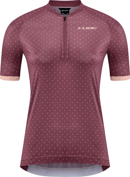 Cube Atx WS Jersey Half Zip Cmpt S/S Berry