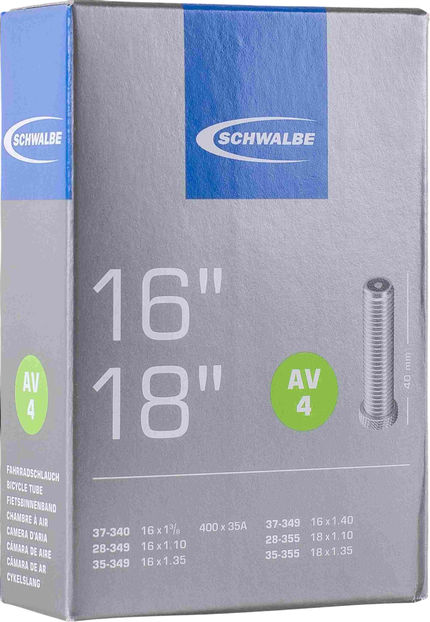 SCHWALBE INNER TUBE AV4 28/37-340/355 40MM
