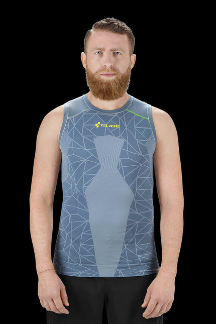 CUBE Baselayer Race Be Cool Sleeveless Gry/Grn