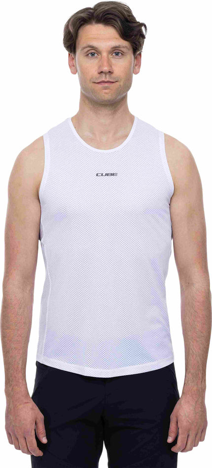 CUBE Baselayer Shirt Mesh Sleeveless White