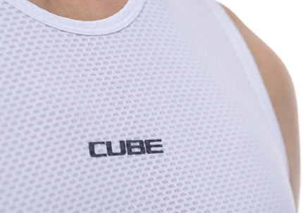 CUBE Baselayer Shirt Mesh Sleeveless White