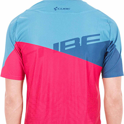 CUBE Edge Round Neck Jersey S/S Blue/Pink