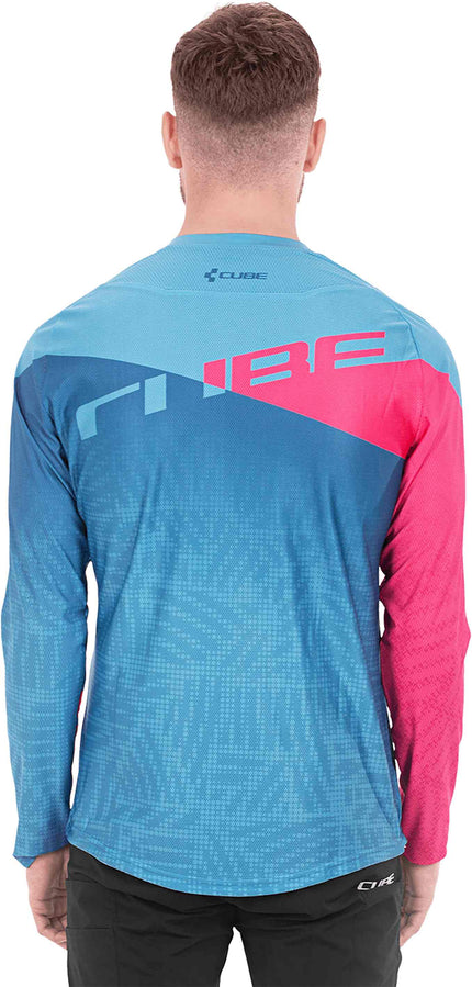 CUBE Edge Round Neck Jersey L/S Blue/Pink