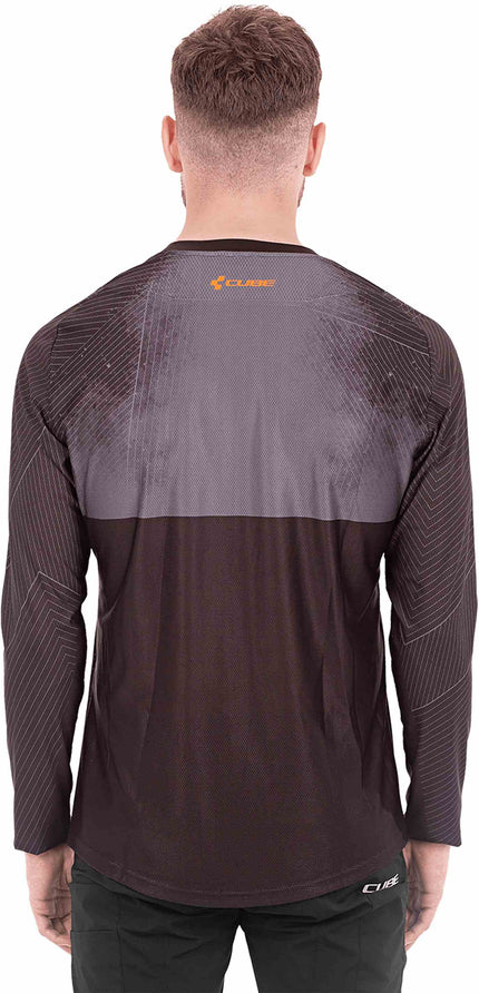 CUBE Edge Round Neck Jersey L/S Black/Orange
