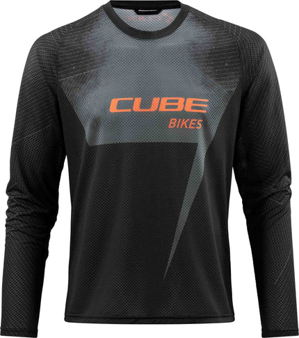 CUBE Edge Round Neck Jersey L/S Black/Orange