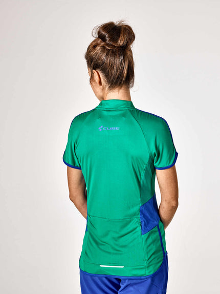 CUBE Tour Wls Jersey S/S Green/Blue