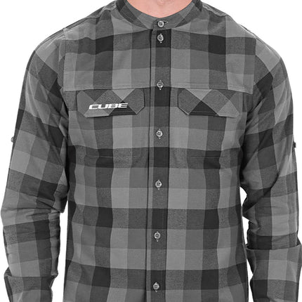 CUBE Work Shirt L/S Grey Check