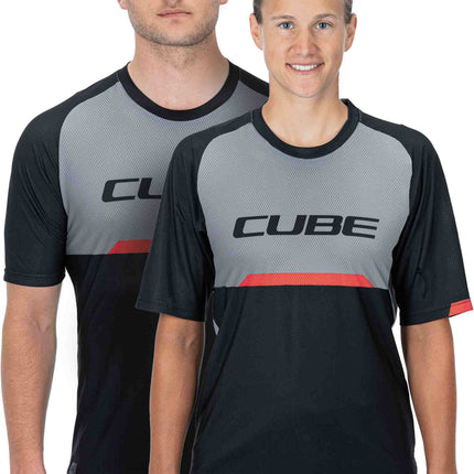 CUBE Edge Round Neck Jersey S/S Black/Grey