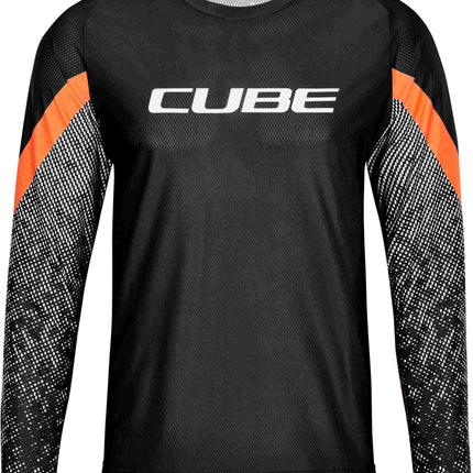 CUBE Edge Round Neck Jersey L/S Black/Orange