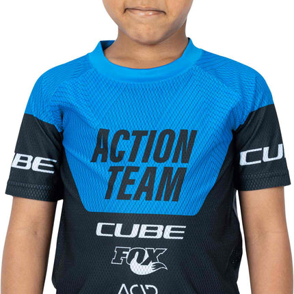 CUBE Junior Jersey S/S X Actionteam Black/Blue