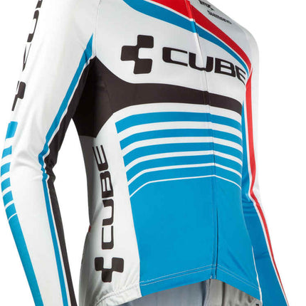 CUBE Teamline Jersey L/S White/Blue/Red
