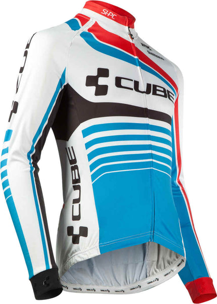 CUBE Teamline Jersey L/S White/Blue/Red